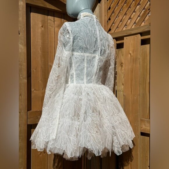 🆕 BRONX & BANCO 🧿 NWOT Maraya Arabella White Lace Mini Dress, Sz S US 4 - Picture 8 of 15